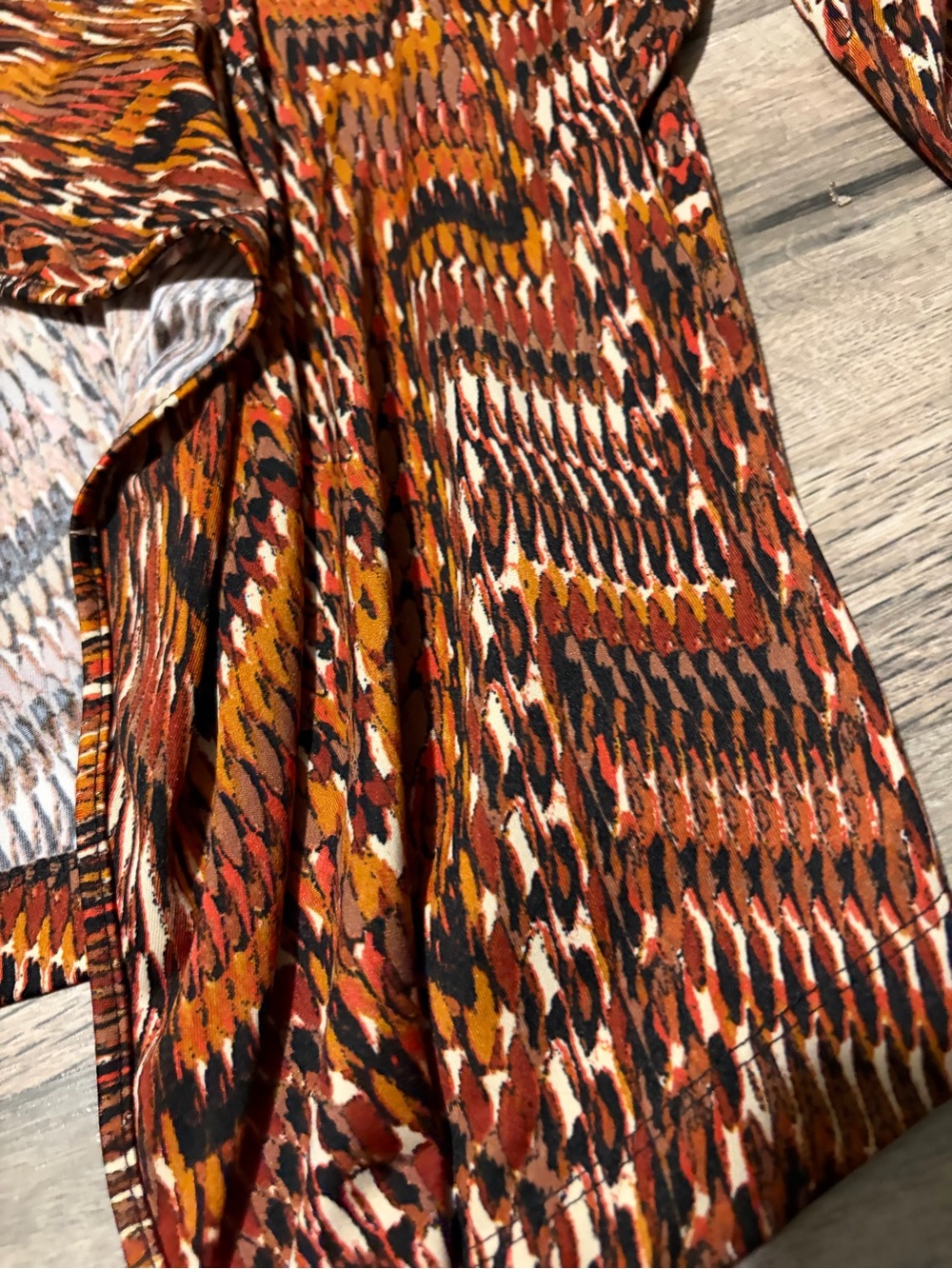 Open-Front Patterned Cardigan Jacket - Rust Multi-🍂🧡- small - Picture 3 of 5